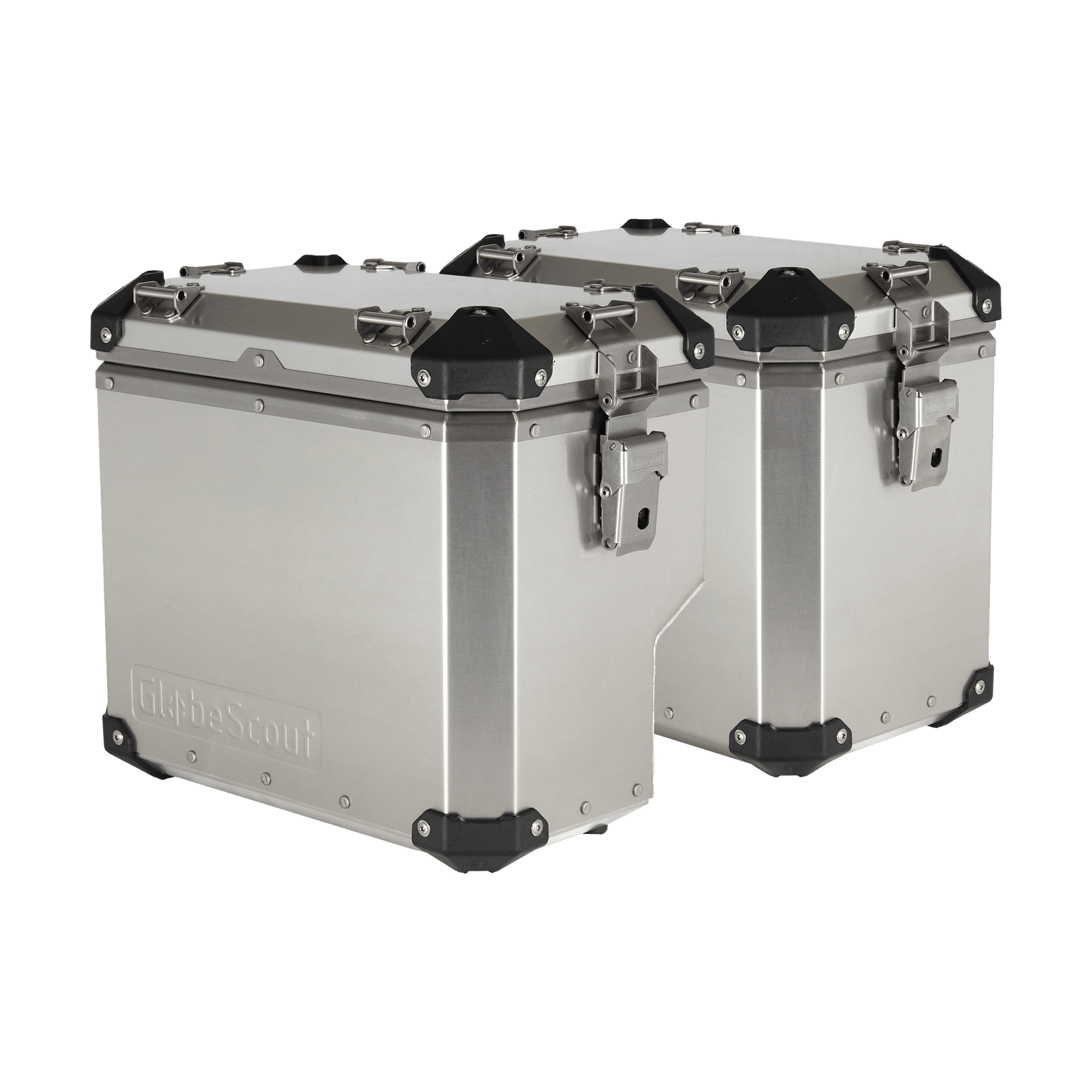 XPAN+ Aluminum Side Case Set, KTM 1050 / 1190 / 1290 Adventure (2013- 2020), 2.02.02801, adventure bike luggage, adventure motorcycle panniers, aluminum side cases, GlobeScout motorcycle luggage, GlobeScout XPAN+, KTM, KTM 1050, KTM 1190, KTM 1290 Adventure, Side Case Sets, XPAN+, Side Case Sets - Imported and distributed in North & South America by Lindeco Genuine Powersports - Premier Powersports Equipment and Accessories for Motorcycle Enthusiasts, Professional Riders and Dealers.