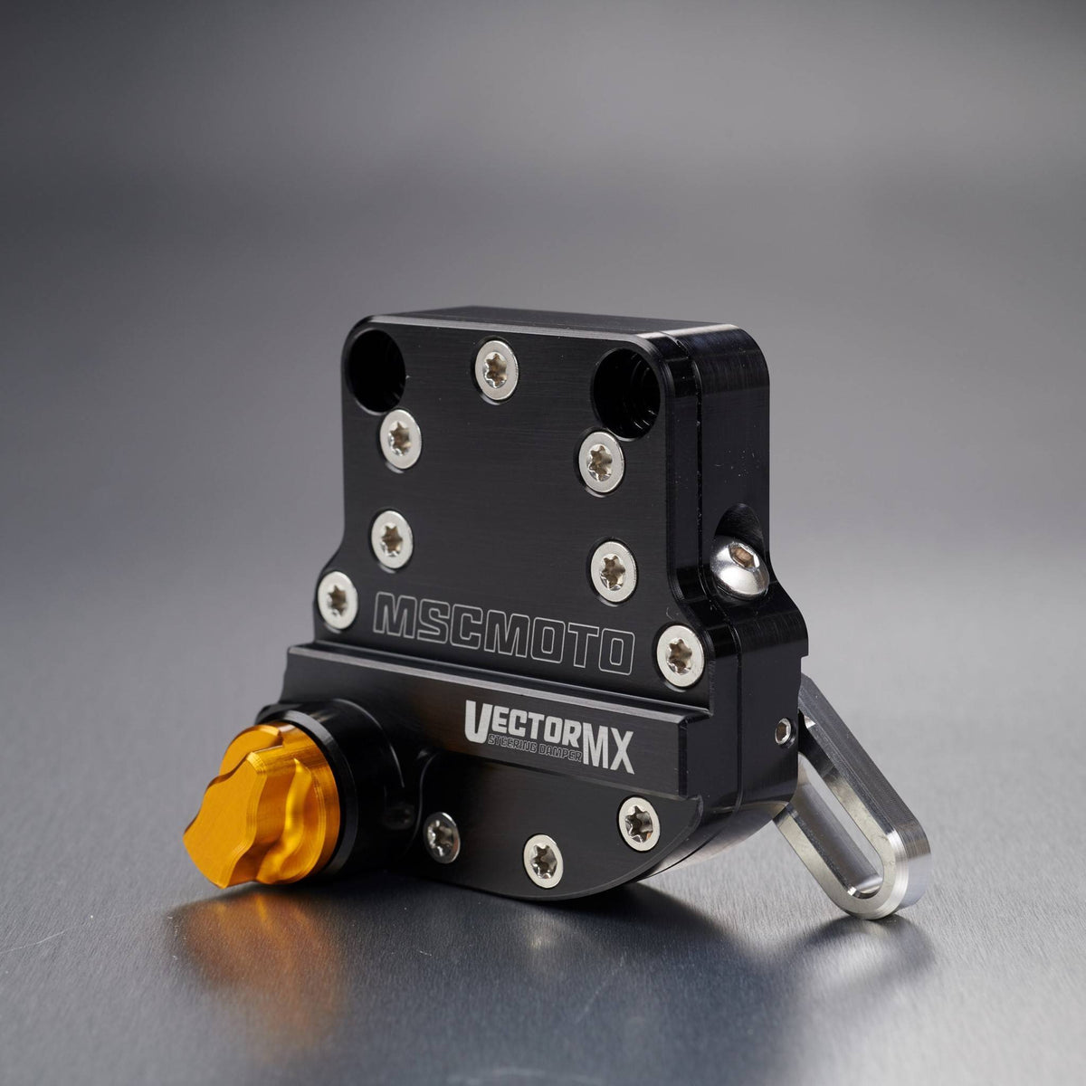 VectorMX Steering Damper Kit "Down Under" Mount (VEC0006) - HUSQVARNA	TC, HUSQVARNA FC, HUSQVARNA	FX, VEC0006, Husqvarna MSC Moto, vectormx, Steering Dampers - Imported and distributed in North & South America by Lindeco Genuine Powersports - Premier Powersports Equipment and Accessories for Motorcycle Enthusiasts, Professional Riders and Dealers.