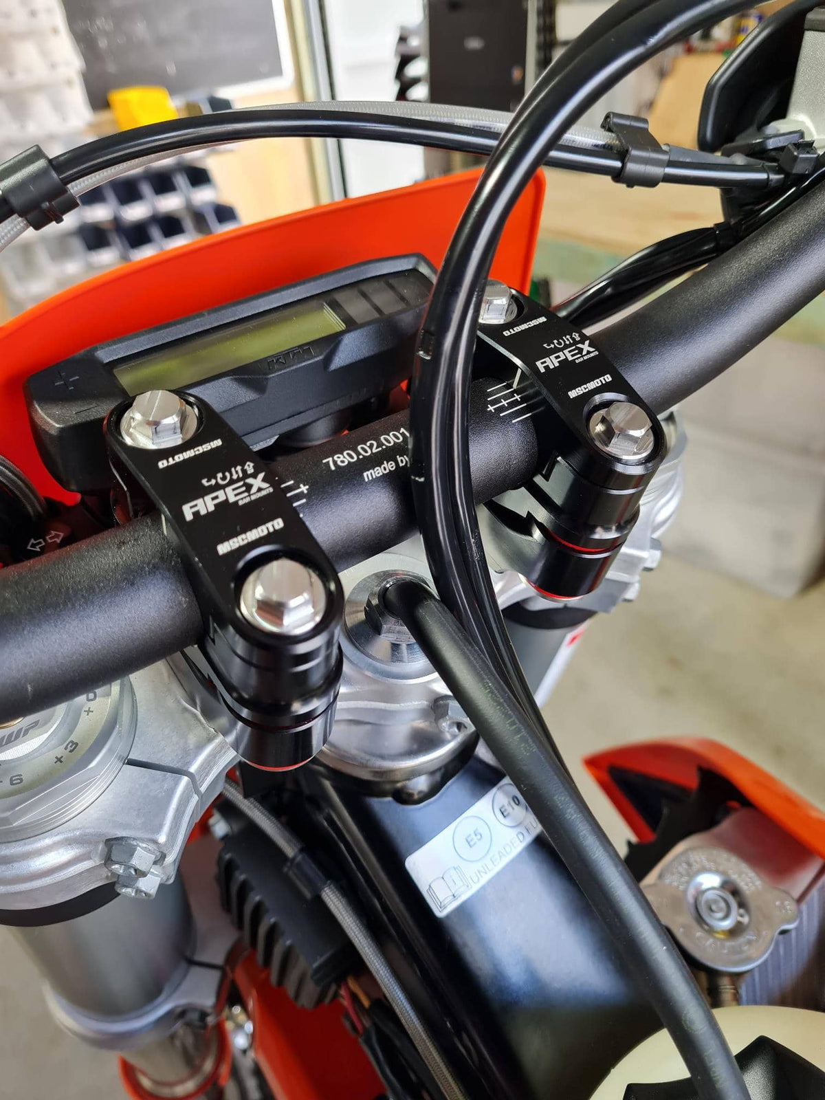 APEX Anti Vibration Bar Mount System Blue (AMB01-BL) - KTM, Husqvarna, GasGas, Beta, Sherco, Husaberg Motocycle Steering Dampers MSC Moto 