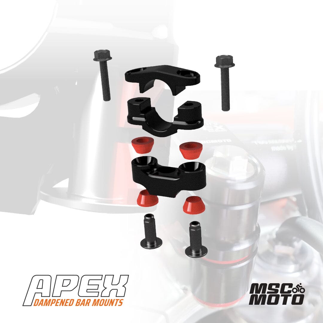 APEX Anti Vibration Bar Mount System Orange (AMB01-OR) - KTM, Husqvarna, GasGas, Beta, Sherco, Husaberg Motocycle Steering Dampers MSC Moto 