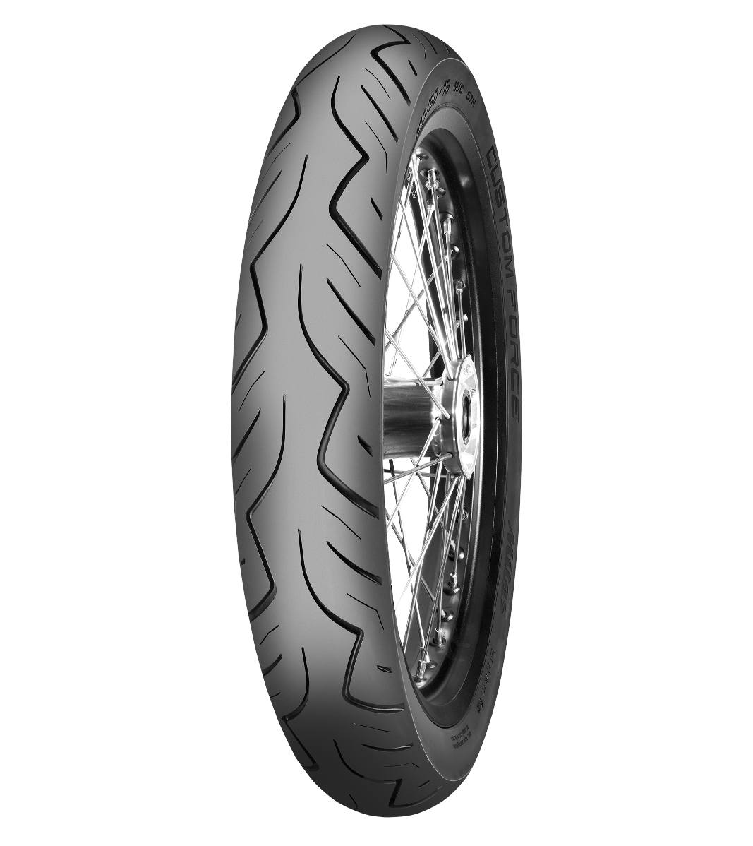 Mitas CUSTOM FORCE 100/90-19 (MM90-19) Motorcycle Custom On-Road 57H No Stripe Tubeless Front Tire, 590490, 100/90-19, Custom, Custom Force, Front, Motorcycle Custom, On-Road, Tires - Imported and distributed in North & South America by Lindeco Genuine Powersports - Premier Powersports Equipment and Accessories for Motorcycle Enthusiasts, Professional Riders and Dealers.