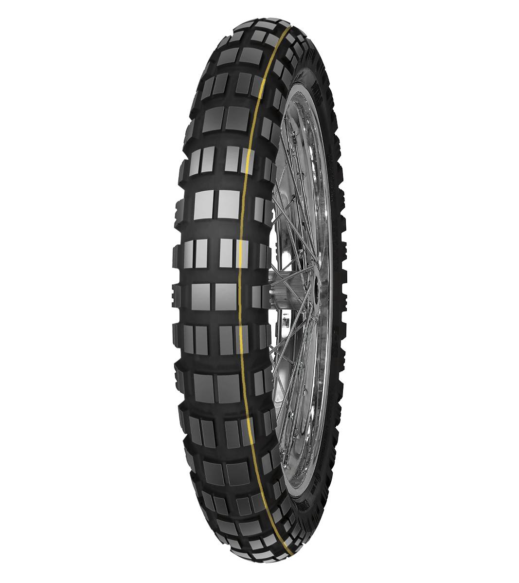 Mitas E-10 ENDURO 110/80B19 Trail OFF Trail DAKAR 59T Yellow Tubeless Front Tire, 224443, 110/80B19, Adventure Touring, E Series, E-10 Enduro, Front, Trail, Trail OFF, Tires - Imported and distributed in North &amp; South America by Lindeco Genuine Powersports - Premier Powersports Equipment and Accessories for Motorcycle Enthusiasts, Professional Riders and Dealers.