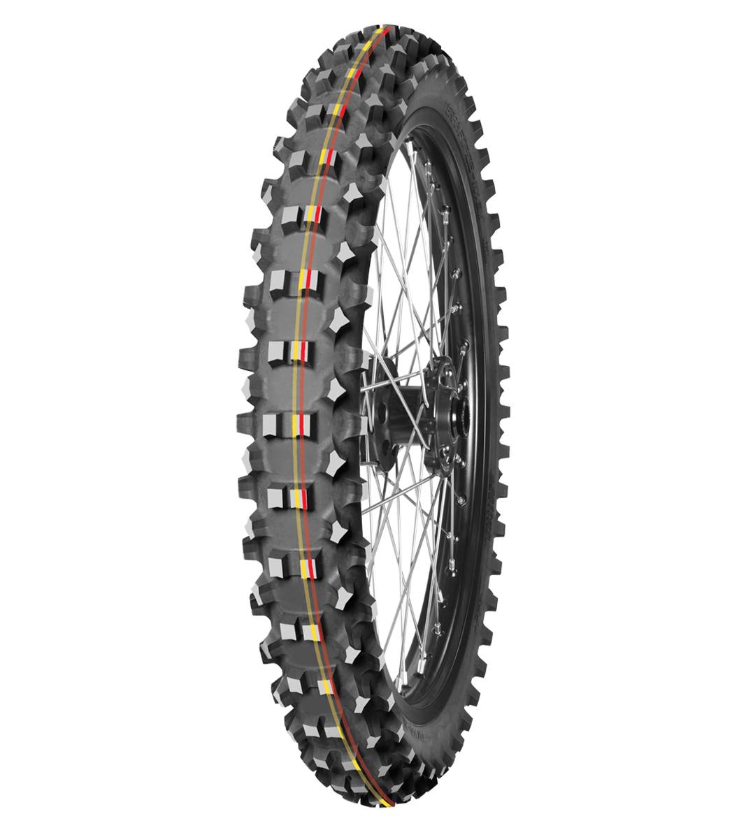 Mitas TERRA FORCE-MX SM 60/100-12 Motocross Competition Off-Road SOFT TO MEDIUM 36J Red &amp; Yellow Tube Front Tire, 226037, 60/100-12, Front, Motocross, Motocross Competition, Off-Road, Terra Force, Terra Force-MX SM, Trail, Tires - Imported and distributed in North &amp; South America by Lindeco Genuine Powersports - Premier Powersports Equipment and Accessories for Motorcycle Enthusiasts, Professional Riders and Dealers.